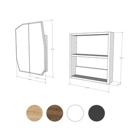 Hanah Home Armario de Baño MDF Negro con Espejo 50x45x12 cm